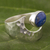 Lapis lazuli cocktail ring, 'Balance' - Lapis Lazuli And Hammered 925 Silver Ring Peru (image 2b) thumbail