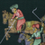 Miniature painting, 'Polo in the Forest' - Indian Polo Theme Miniature Painting on Silk in Forest Green