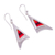 Sterling silver and wool blend dangle earrings, 'Red Dawn' - Wool Blend and Sterling Silver Dangle Earrings from Peru