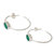 Onyx half hoop earrings, 'Contemporary Green' - Modern Minimalist Green Onyx Earrings