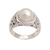 Cultured pearl domed ring, 'Bamboo Dreams' - Cultured Pearl and Sterling Silver Single Stone RIng (image 2d) thumbail