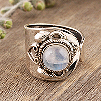 Rainbow moonstone cocktail ring, Mirror Image