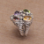 Gold accented multi-gemstone cocktail ring, 'Rainbow Palace' - Gold Accent Multi-Gemstone Cocktail Ring from Bali (image 2c) thumbail