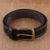 Men's leather belt, 'Classic Onyx' - Handcrafted Men's Leather Belt in Onyx from India thumbail