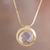 Gold plated quartz pendant necklace, 'Golden Circle' - 18k Gold Plated Quartz Pendant Necklace from Peru (image 2) thumbail