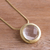 Gold plated quartz pendant necklace, 'Golden Circle' - 18k Gold Plated Quartz Pendant Necklace from Peru (image 2b) thumbail