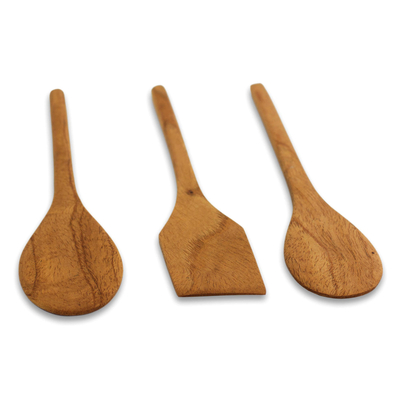 Cedar spatulas, 'Forest Kitchen' (set of 3) - Cedar spatulas
