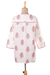 Cotton tunic, 'Cerise Elegance' - Printed Cotton Tunic in Cerise and White from India (image 2b) thumbail