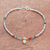 Chalcedony beaded bracelet, 'Karen Glee' - Karen Silver Chalcedony Beaded Bracelet from Thailand (image 2) thumbail