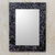 Glass mosaic wall mirror, 'Twilight Cosmos' - Hand Crafted Glass Mosaic Mirror Frame in Black and Silver