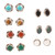 Multi-gemstone stud earrings, 'Everyday Pairs' (set of 7) - Artisan Crafted Multi-Gemstone Stud Earrings (Set of 7) thumbail
