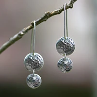 Sterling silver dangle earrings, 'Magical Shields' - Sterling Silver Dangle Earrings