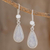 Jade dangle earrings, 'Lavender Tear' - Hand Crafted Sterling Silver Lavender Jade Dangle Earrings (image 2) thumbail