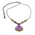 Ceramic pendant necklace, 'Lavender Harmony' - Hand Crafted Ceramic Pendant Necklace from India