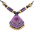 Ceramic pendant necklace, 'Lavender Harmony' - Hand Crafted Ceramic Pendant Necklace from India