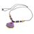 Ceramic pendant necklace, 'Lavender Harmony' - Hand Crafted Ceramic Pendant Necklace from India