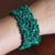 Malachite stretch bracelet, 'Forest Moss' - Artisan Crafted Malachite Stretch Bracelet