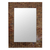 Glass mosaic wall mirror, 'Mumbai Maze' - Glass Tile Mirror Brown Gold Handcrafted in India