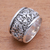 Sterling silver band ring, 'Stylish Contours' - Contoured Sterling Silver Band Ring from Bali