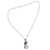 Halskette mit Anhänger aus Amethyst und Regenbogenmondstein - Halskette aus Silber und Regenbogenmondstein mit facettiertem Amethyst