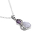Amethyst and rainbow moonstone pendant necklace, 'Two Teardrops' - Silver and Rainbow Moonstone Necklace with Faceted Amethyst