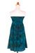 Batik dress, 'Java Tropics' - Green Batik Patterned Empire Waist Strapless Dress (image 2f) thumbail