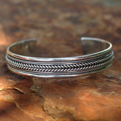 Sterling silver cuff bracelet, Lanna Illusions