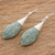 Jade dangle earrings, 'Maya Lance of Afterlife' - Handmade Jade Dangle Earrings