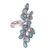 Amazonite cocktail ring, 'Sprigs of Bliss' - Amazonite and Sterling Silver Cocktail Ring with Leaf Motif (image 2c) thumbail