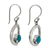 Turquoise dangle earrings, 'Eye of the Sea' - Handcrafted Modern Fine Silver and Natural Turquoise Earring (image 2c) thumbail