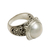 Cultured pearl cocktail ring, 'Graceful Moon' - Cultured Mabe Pearl Cocktail Ring