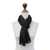 100% alpaca scarf, 'Elegant Ebony' - Black Hand Made Finest Alpaca Wool Scarf thumbail