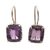 Amethyst drop earrings, 'Imagine' - Amethyst Drop Earrings Handmade in Indonesia thumbail