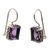 Amethyst drop earrings, 'Imagine' - Amethyst Drop Earrings Handmade in Indonesia (image 2c) thumbail