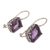 Amethyst drop earrings, 'Imagine' - Amethyst Drop Earrings Handmade in Indonesia (image 2e) thumbail