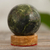 Serpentine sphere, 'Living Planet' - Handcrafted Serpentine Sphere Gemstone Sculpture thumbail