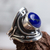 Lapis lazuli ring, 'Sacred Knowledge' - Artisan Crafted Modern Sterling Silver Lapis Lazuli Ring (image 2b) thumbail
