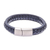 Leather braided wristband bracelet, 'Cool Style in Midnight' - Midnight Leather Braided Wristband Bracelet from Thailand