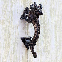 Brass door handle, 'Dragon Passage'