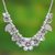 Sterling silver beaded pendant necklace, 'Nature's Miracle' - Sterling Silver Flower Motif Pendant Necklace from Thailand (image 2) thumbail