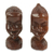 Ebony wood statuettes, 'Ghanaian Couple I' (pair) - Hand Carved Ebony Wood Statuettes of Man and Woman (Pair)