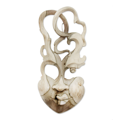 Wood mask, 'Balinese Enigma' - Wood mask