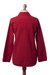 Cotton blouse, 'Lily of Incas in Red' - Lily of the Incas Button-Front Red Cotton Blouse (image 2d) thumbail