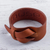 Leather wristband bracelet, 'Nazca Tan' - Tan Brown Leather Wristband Handmade Bracelet for Women