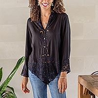 Rayon kebaya blouse, 'Onyx Bidadari'