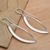 Sterling silver dangle earrings, 'Modern Ellipse' - Stippled Sterling Silver Dangle Earrings