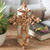 Wood wall cross, 'Faith Blooms' - Hand-Carved Floral Suar Wood Wall Cross from Bali (image 2) thumbail