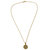 Vergoldete Halskette mit Anhänger - Goldene Halskette mit durchbrochenem Blumenanhänger aus Indien