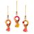 Beaded ornaments, 'Dancing Wreaths' (set of 3) - Beaded Wreath Ornaments from India (Set of 3)