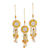 Beaded ornaments, 'Mirrored Suns' (set of 3) - Mirrored Beaded Ornaments from India (Set of 3)